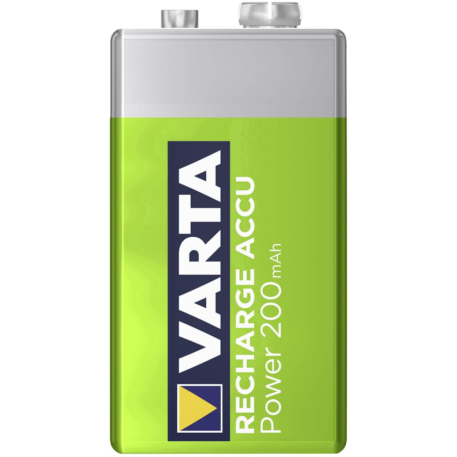 VARTA 9 Volt E Blok NIMH Oplaadbare Batterij - Aantal: 1 stuk Merk: VARTA type: 56722 Capaciteit: 200 mAh Voltage: 8.4 Volt Systeem: code: R22 Overig: 6LR61, LR22, 9V block