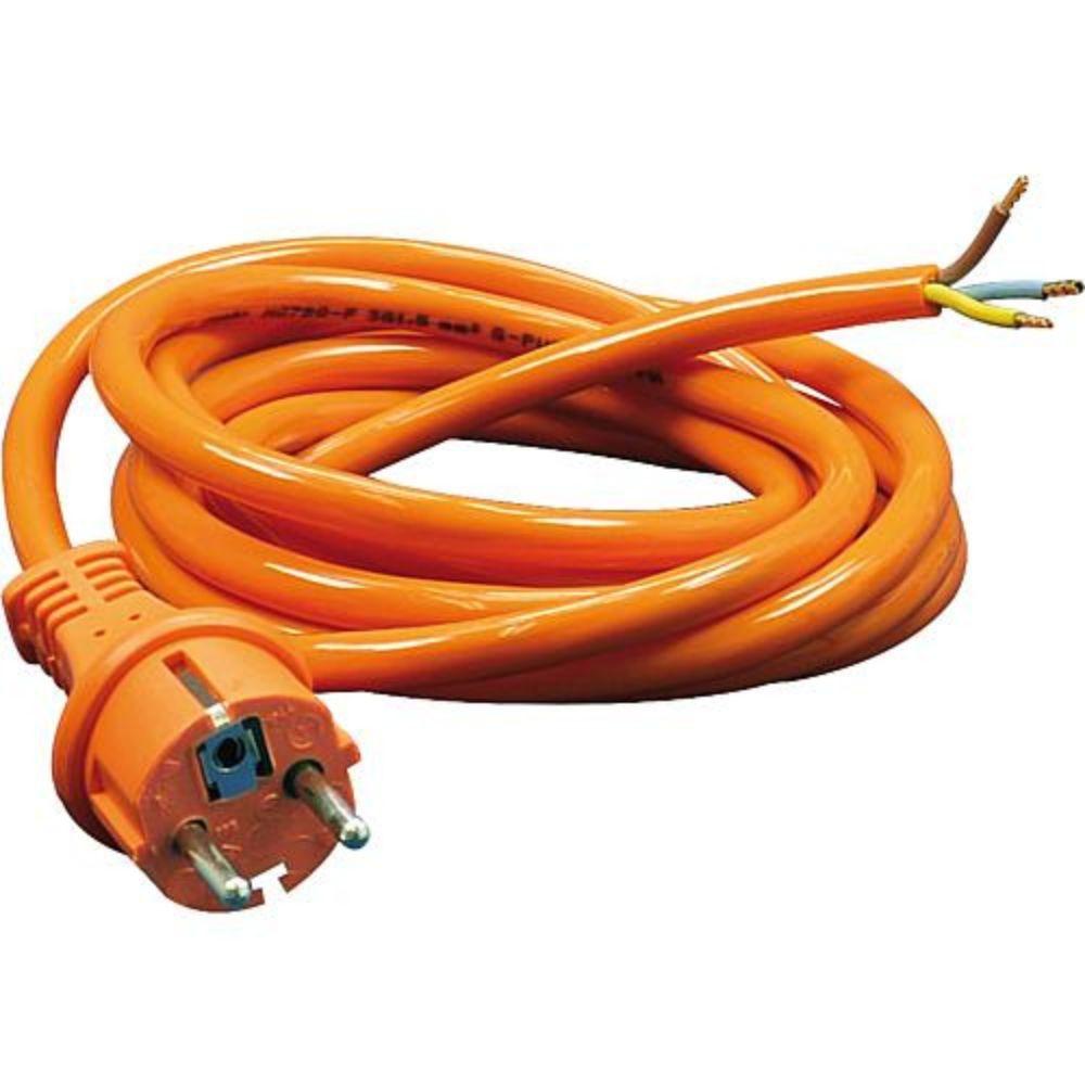 Apparaatsnoer schuko - open einde - oranje - pur kabel - Geschikt voor chemische en mechanische belastingen