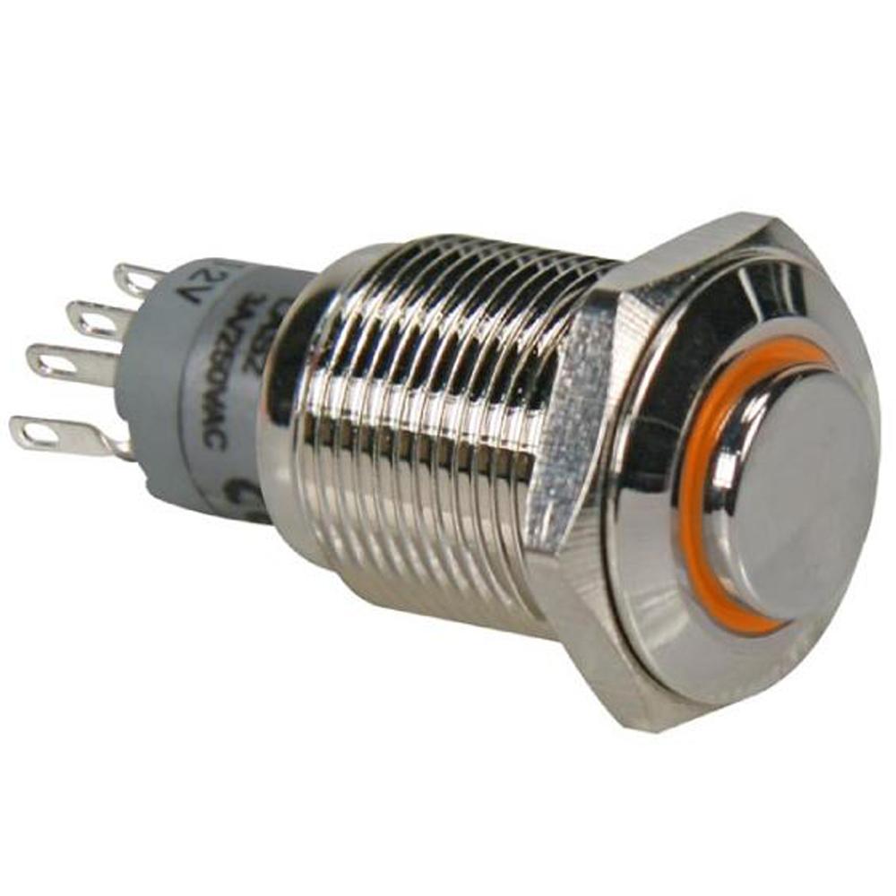 Hollex Drukknop rvs 24V puls LED groen - Marine Systems A.M.S. B.V