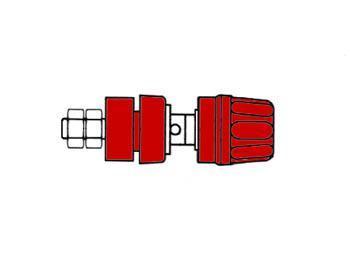 GEISOLEERDE 4mm INBOUWBUS MET KOP EN RING / ROOD (PKI10A) - Hirschmann