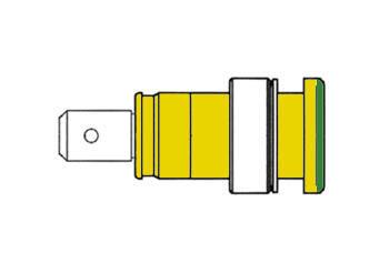 GEISOLEERDE INBOUWBUS 4mm, AANRAAKVEILIG / GEEL+GROEN (SEB 2620-F6,3) - Hirschmann