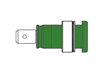 GEISOLEERDE INBOUWBUS 4mm, AANRAAKVEILIG / GROEN (SEB 2620-F6,3) - Hirschmann