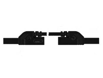 CONTACT PROTECTED INJECTION-MOULDED MEASURING LEAD 4mm 25cm / BLACK ( - Hirschmann