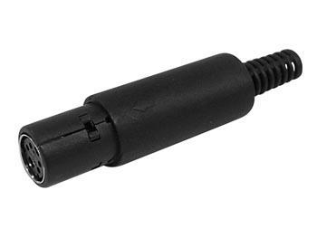 VROUWELIJKE 4P MINI-DIN PLUG - ZWART - HQ Products