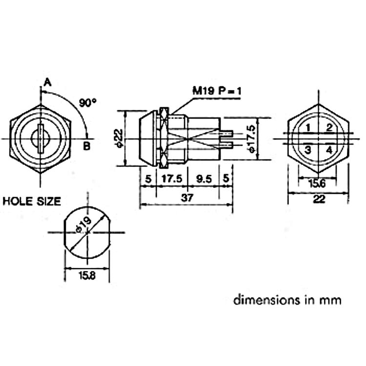 16A DPST NO-Volt Trip Schakelaar | Spanningsverlies Unit