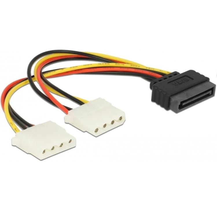 15p Sata voedingskabel naar Molex Y kabel