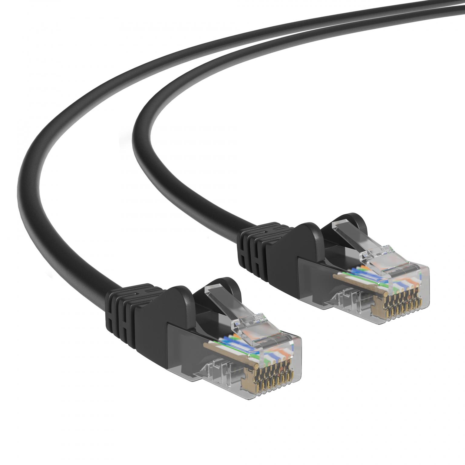 rand Kreek Kritisch UTP CAT.5 NETWERK KABEL - Type: UTP CAT5 Netwerkkabel, (patch kabel),  Lengte: 1 Meter, Kleur: Zwart.