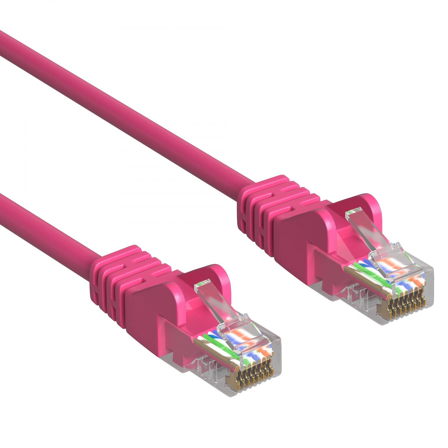 UTP CAT.5 NETWERK KABEL - Type: UTP CAT5 Netwerkkabel, (patch kabel), Lengte:  25 Meter, Kleur: Roze.