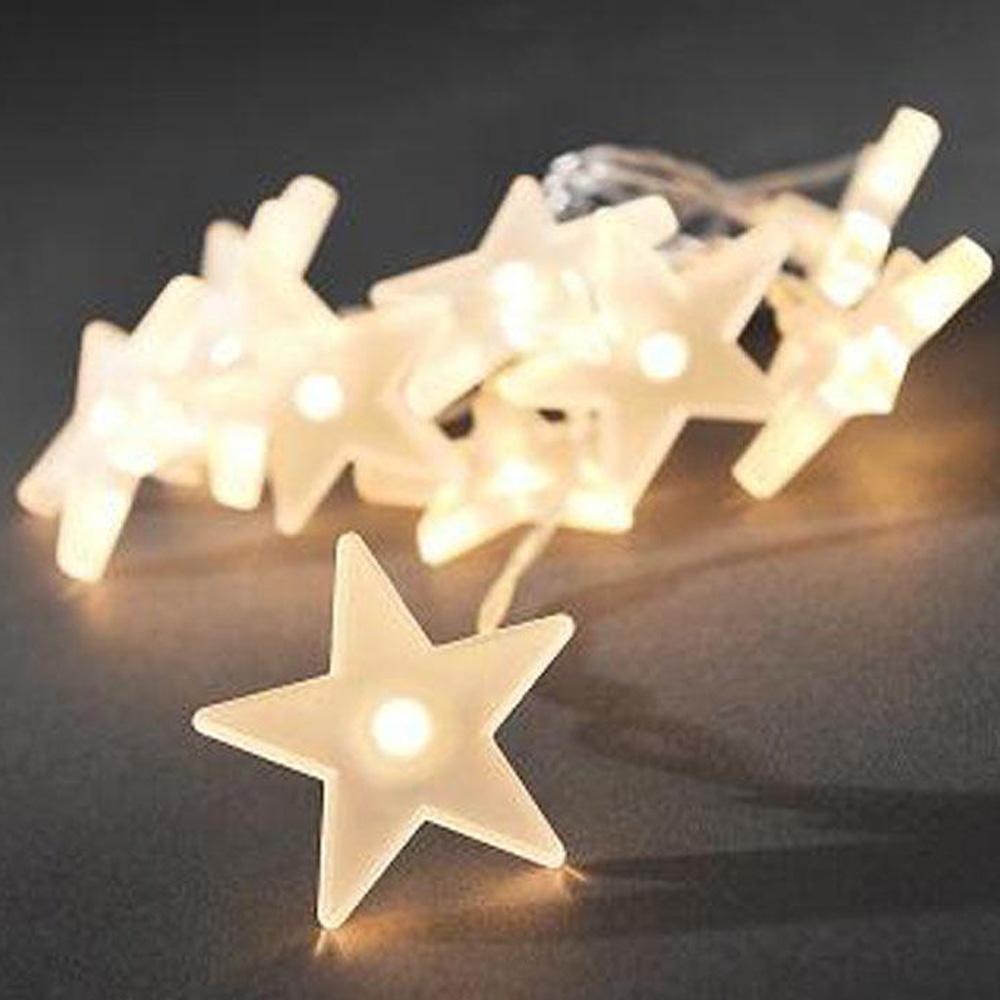 Lichtketting - led kerstverlichting binnen - 10 lampjes - 1.35 meter - warm wit - 3x AA