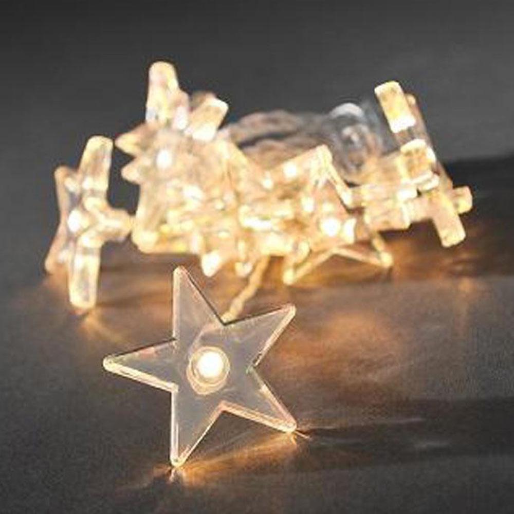 Lichtketting - led kerstverlichting binnen - 10 lampjes - 1.35 meter - warm wit - 3x AA