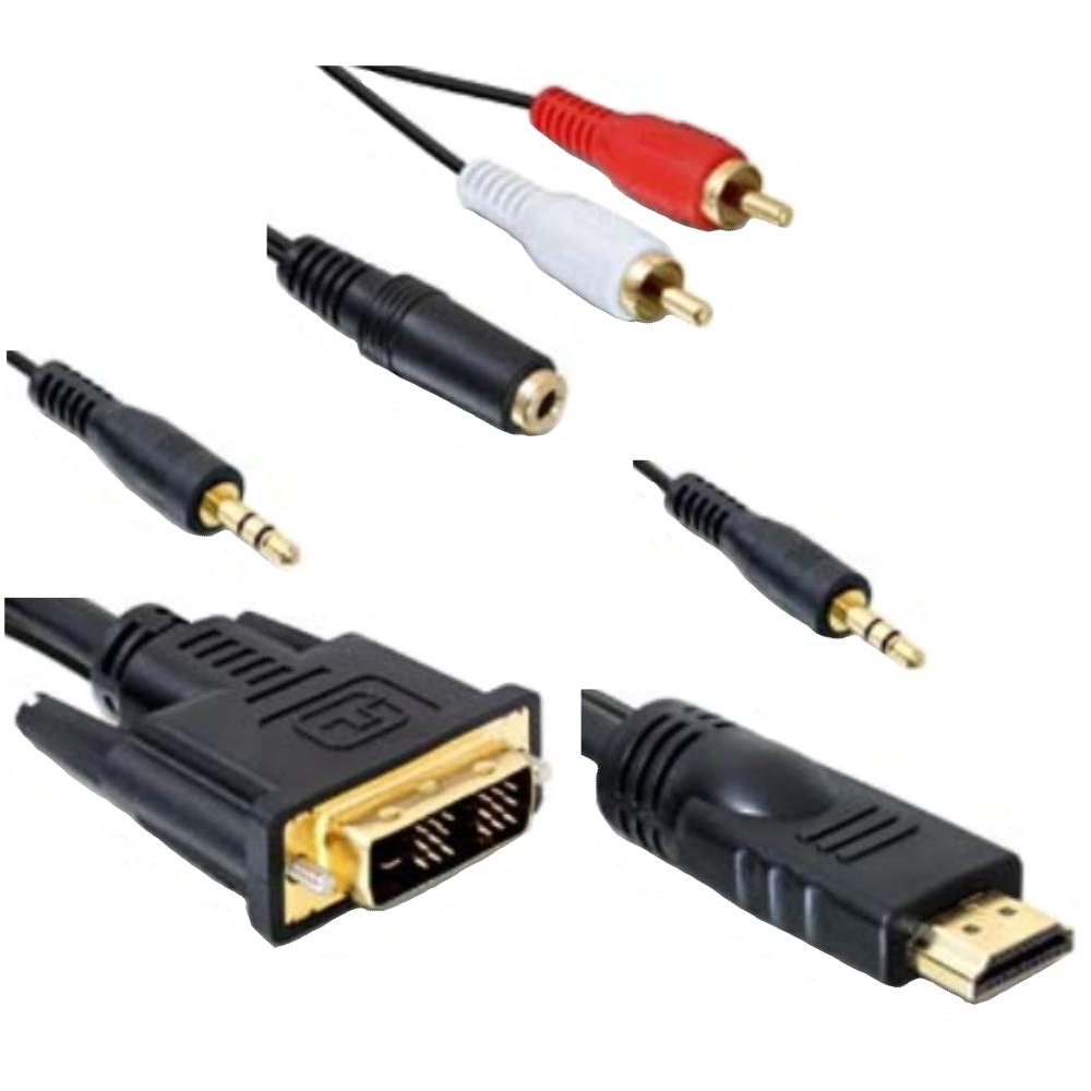 HDMI - - met audio - Professioneel - HDMI - DVI Kabel, Connector 1: DVI Male met 3.5 jack aansluiting, Connector 2: HDMI Male 3.5 mm jack aansluiting, Met