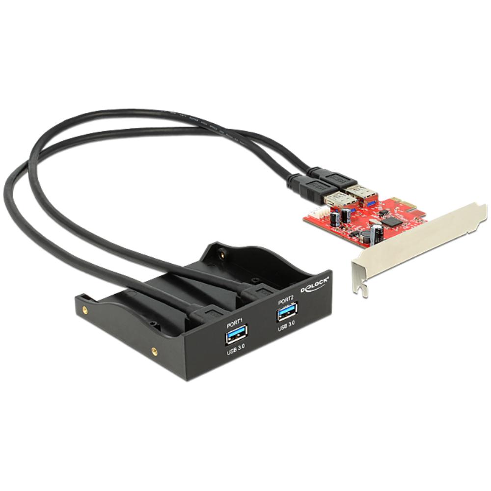 USB A frontpaneel + PCIe kaart - 2 poorten - Delock