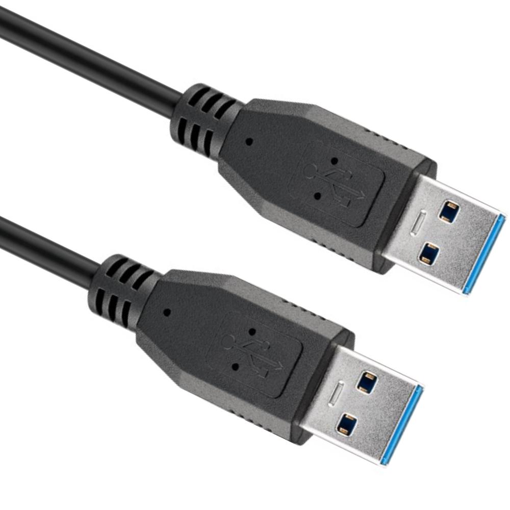 USB 3.0 Kabel - USB A naar USB A Kabel - Zwart, Type: 3.0 - Super Speed, Aansluiting 1: USB A Male, 2: USB A Male, Verguld: Nee, 0.5 meter.