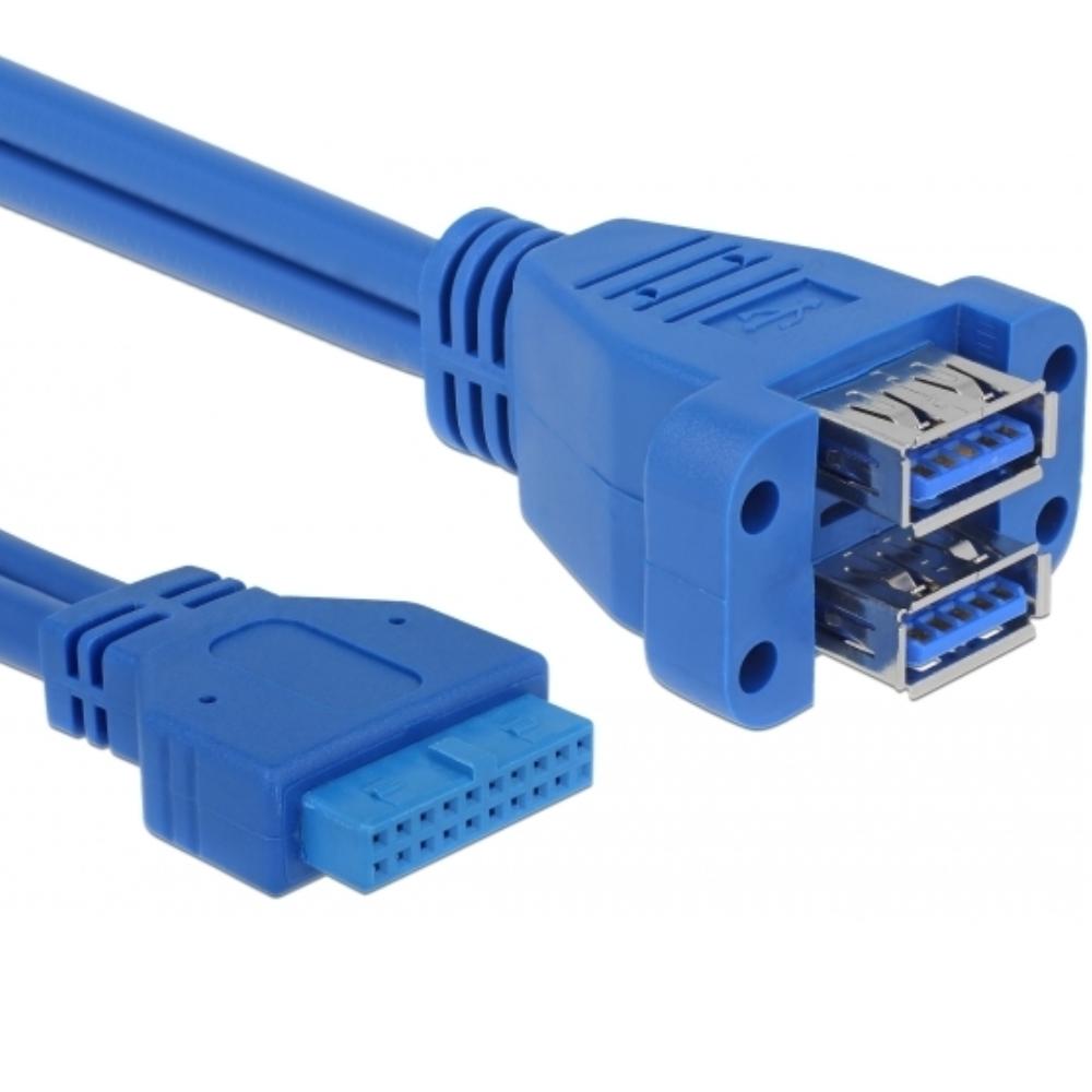 Pin header 19P naar USB 3.0 kabel - Delock