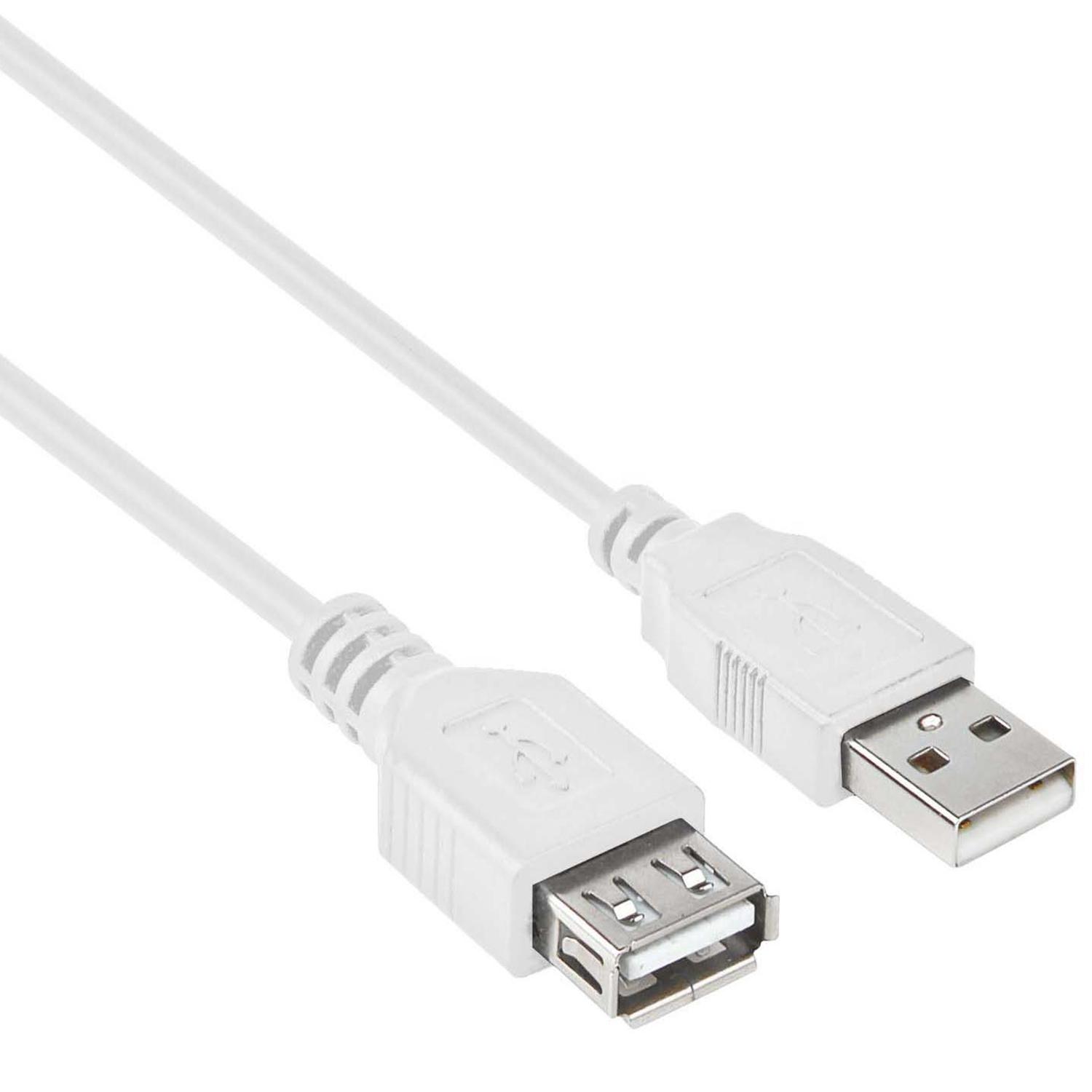 USB 2.0 Verlengkabel - USB 2.0 verlengkabel, Connector 1: USB A male, 2: USB A female, 3 meter.