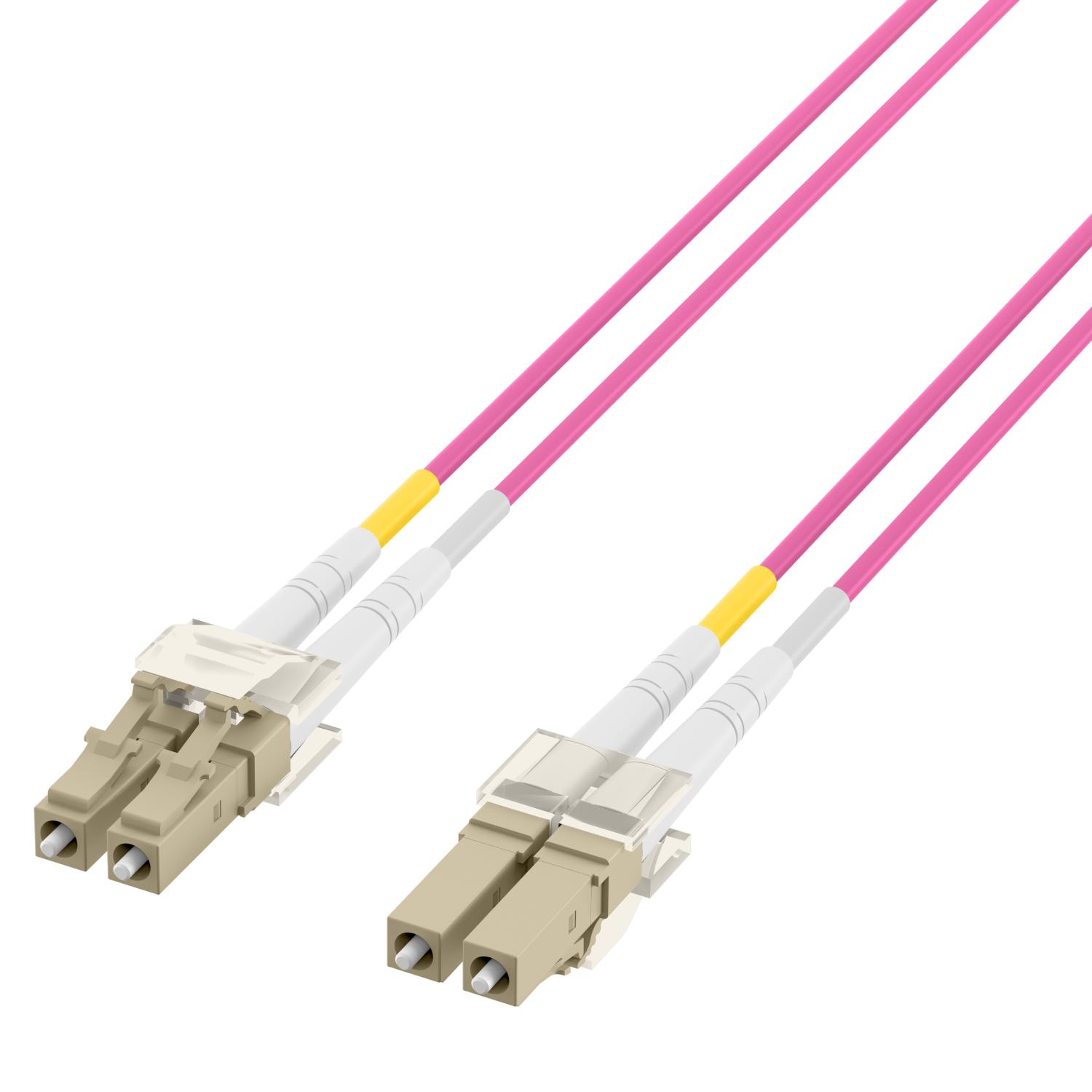 Good Connections LWL Duplex Patchkabel LC naar SC Multimode 50/125 Inch Glasvezel oranje OM4 - Violett/Roze 20 m