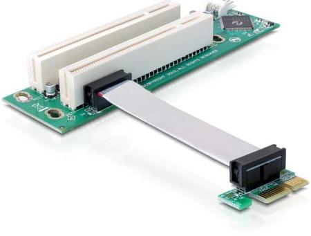 PCI Riserkaart 2x32bit/5V links 9cm Kabel - Delock