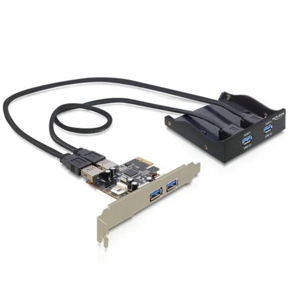 USB A frontpaneel + PCIe kaart - 4 poorten