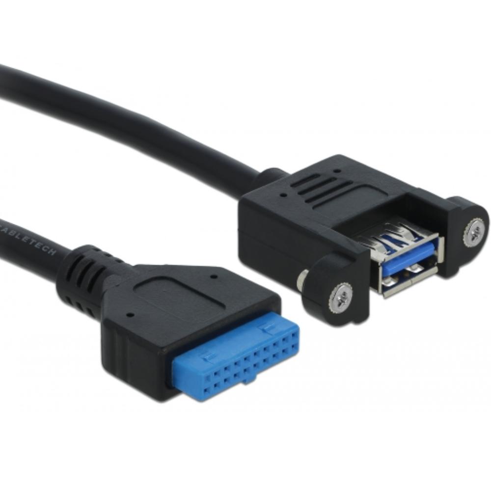 Pin header 19P naar USB 3.0 kabel - Delock