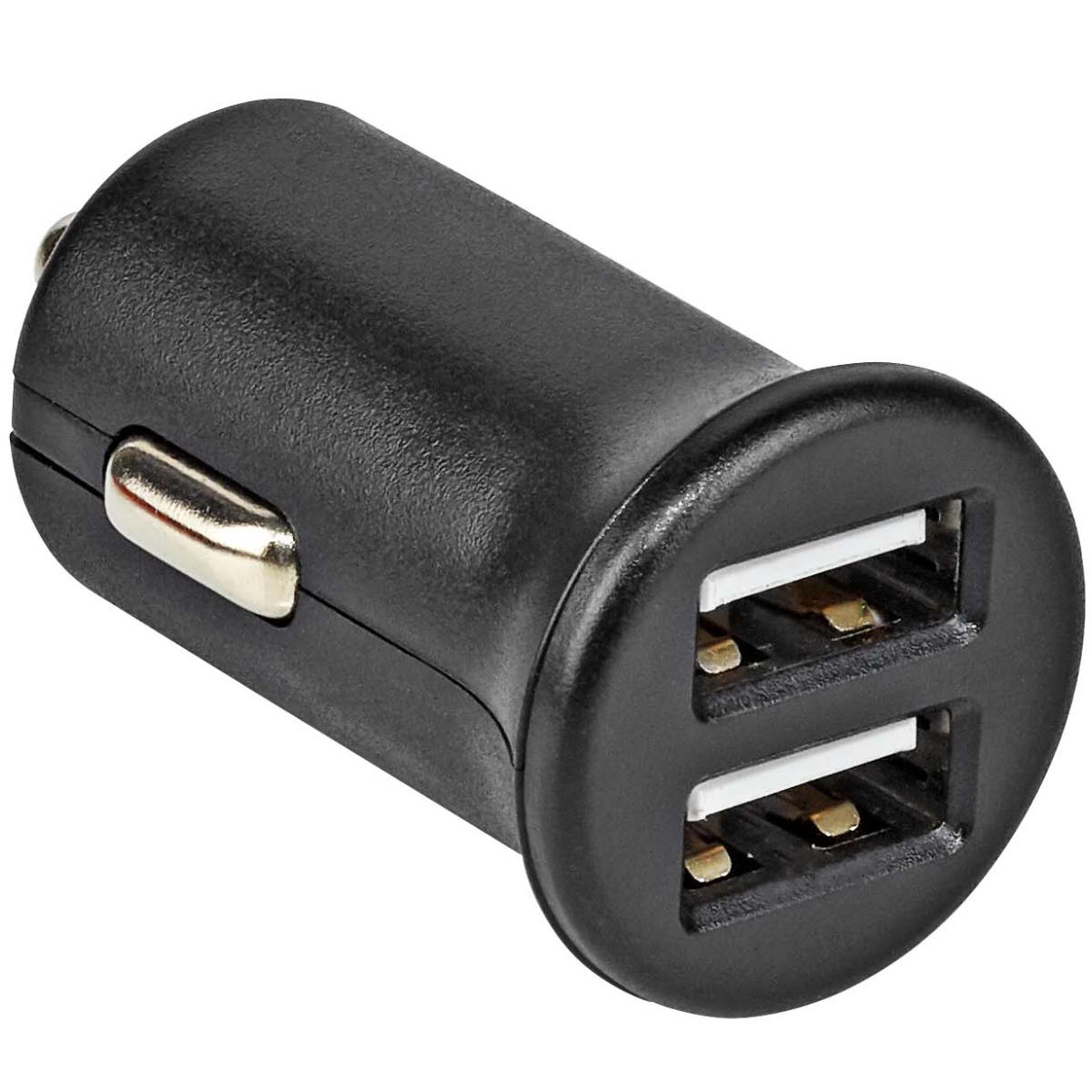 USB autolader - Aansluiting 1: Sigarettenaansteker, Aansluiting 2: 2x USB A  female, Vermogen: 24 watt Laadstroom: 2x 2400 mA