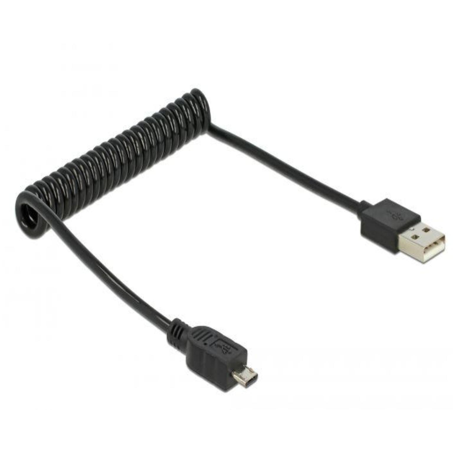 USB Navigatie spiraalKabel - Micro USB - Delock