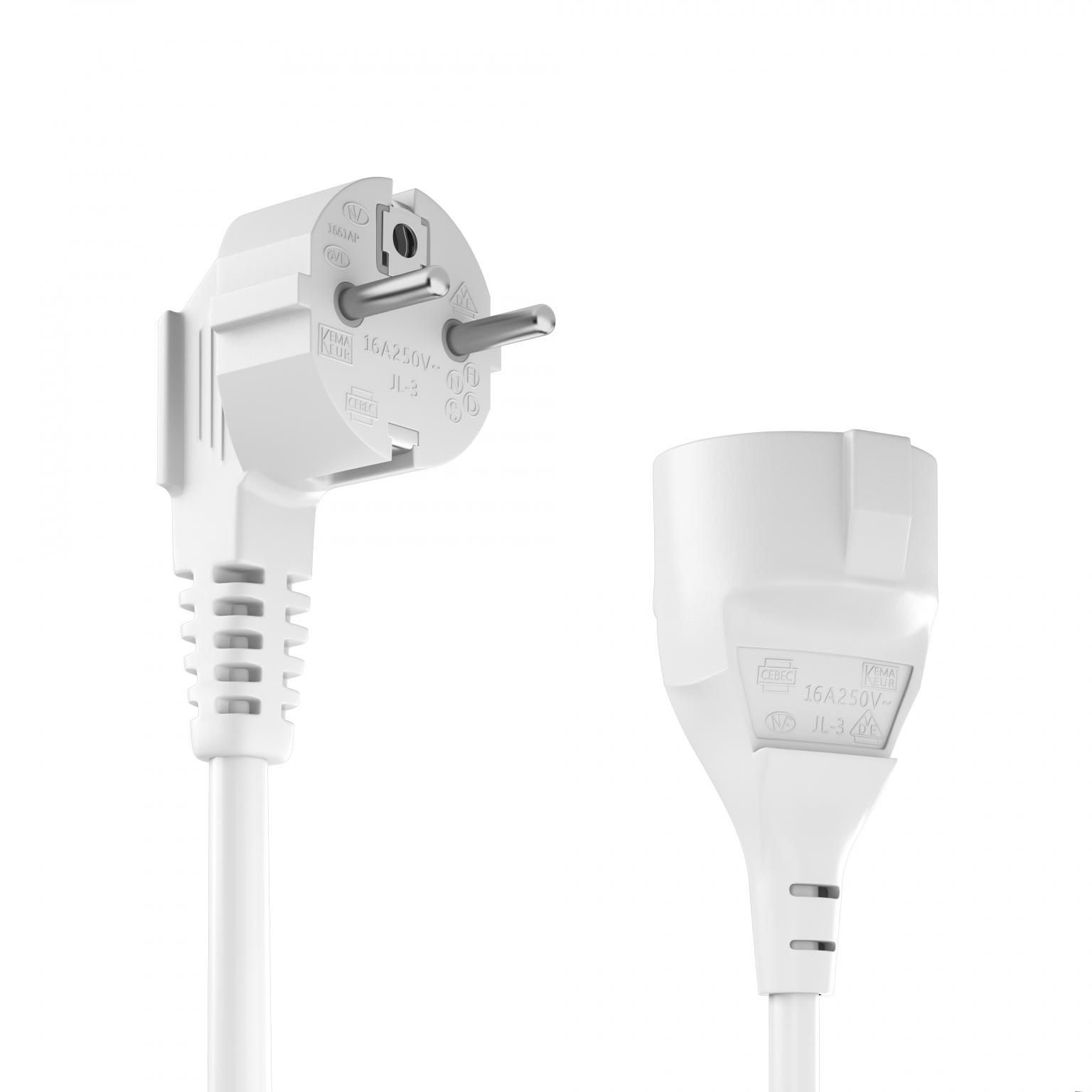 Verlengsnoer wit voor apparaten en elektronica – ALLTEQ