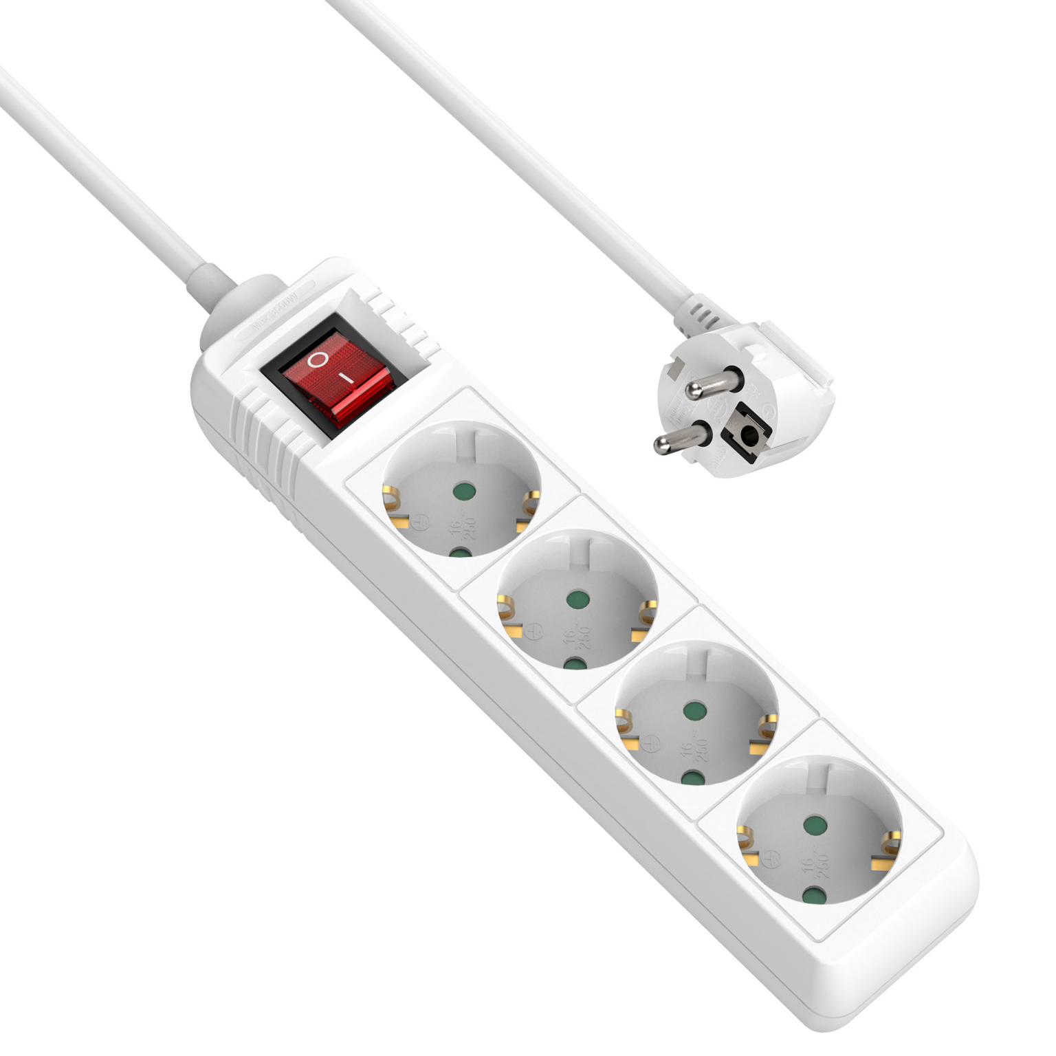 Stekkerdoos - 4-voudig met schakelaar - Allteq