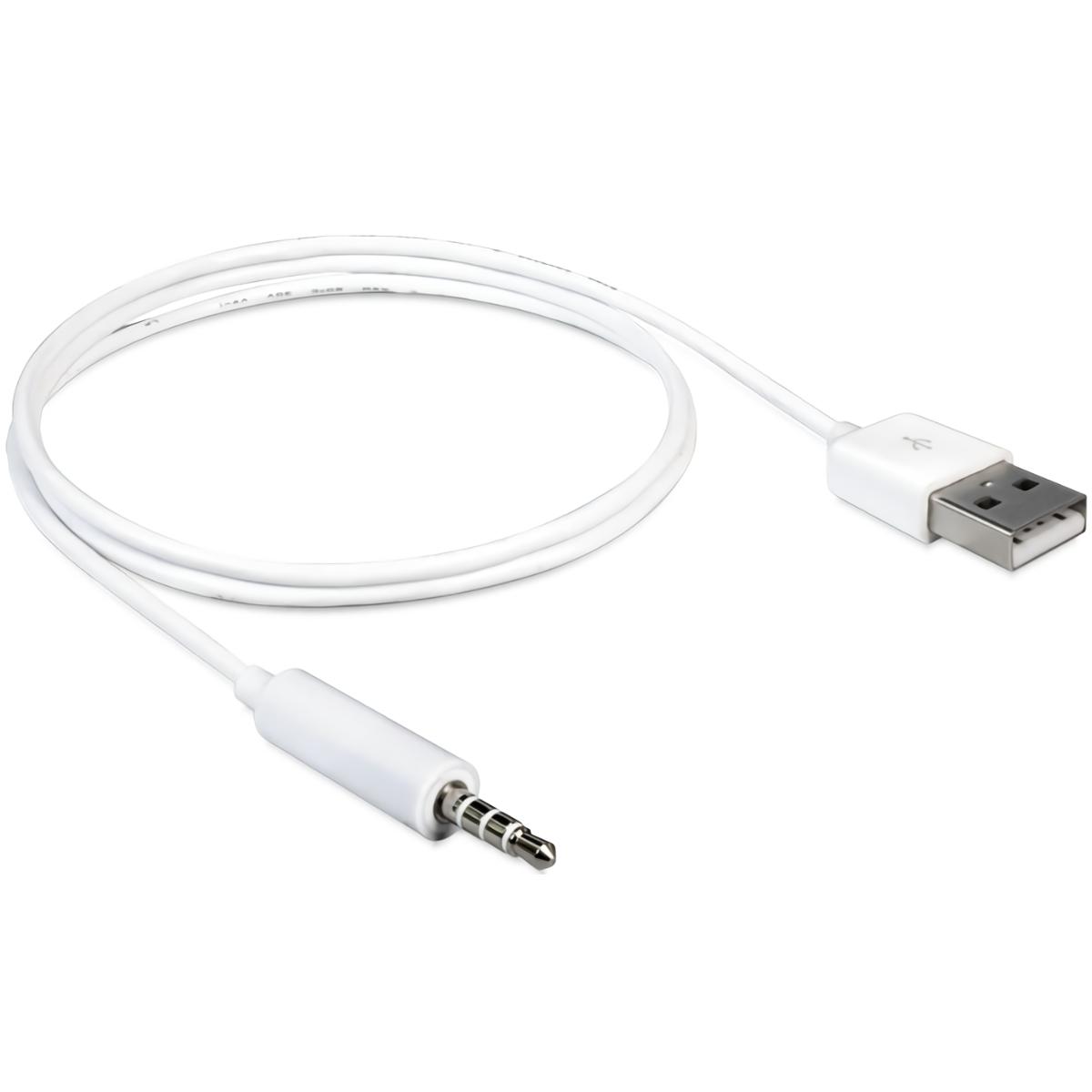 Mand gelijkheid Academie USB naar 4-polige Jack kabel voor iPod - USB naar Jack kabel, Connector 1:  USB A male, Connector 2: 4-polige 3.5 mm Jack male, Lengte: 1 meter, Kleur:  Wit.