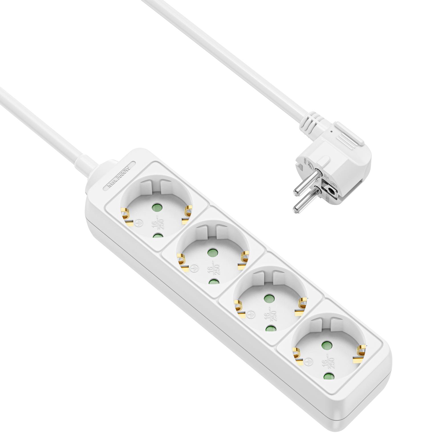 Stekkerdoos - 4x Type F - wit of zwart