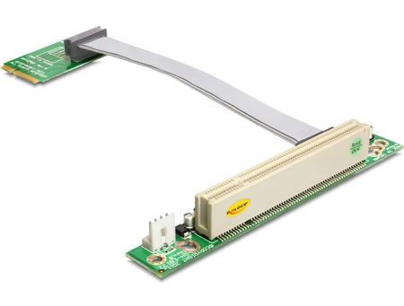 MiniPCIe Riser Kaart > PCI 32bit/5V links 13 cm Kabel - Delock