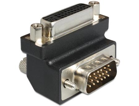 Adapter DVI 24 + 5 Bu > VGA St(15) 90 Hoek - Delock