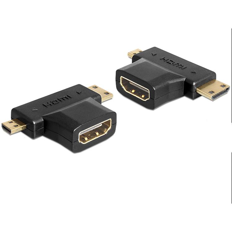 HDMI naar HDMI micro en mini verloopstekker - Delock
