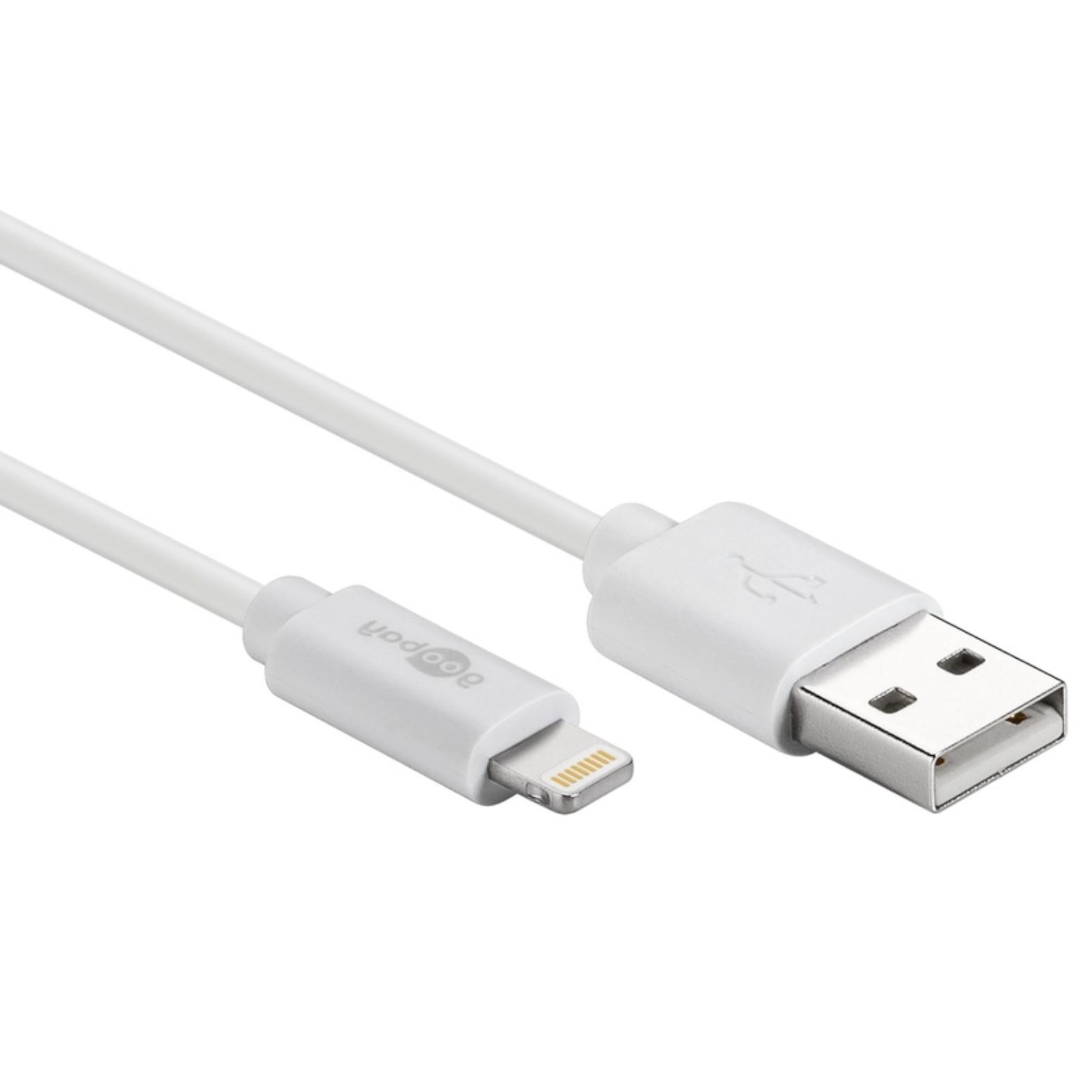 Lightning Kabel - USB - - Aansluiting 1: Lightning Aansluiting 2: USB A 2.0 male. Lengte: 2 meter.