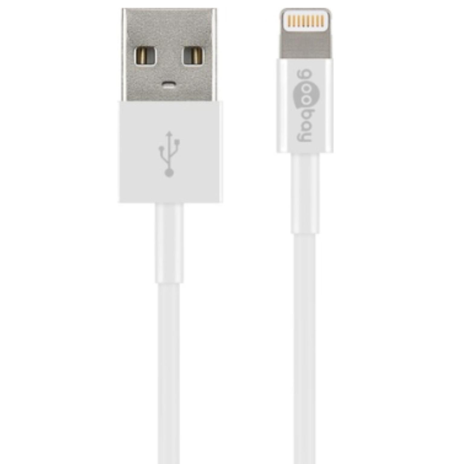 Lightning Kabel - USB Versie: 2.0 - HighSpeed, Aansluiting 1: Lightning 2: USB A 2.0 male. 0.5 meter.