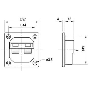 Wöhner Systeemtechniek - 60mm / 01429 Aansluitklem, Aansluitklem