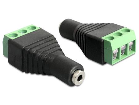 Quality4All Delock Adapter Stereo Jack Female 25 Mm Terminal Block 3 Pin Qual quality4all kopen in de aanbieding
