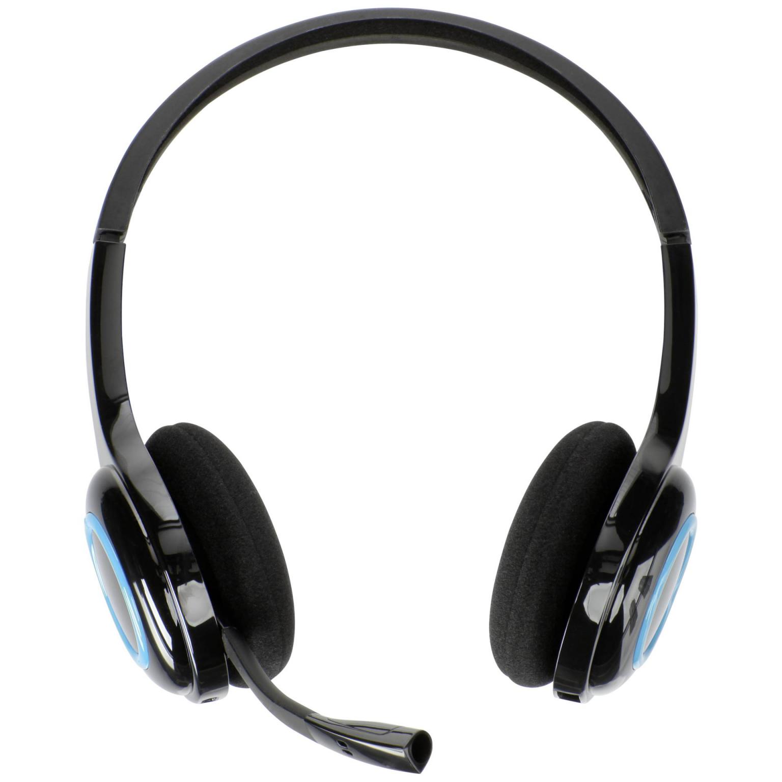 etiquette Email schrijven Mars H600 draadloos headset zwart / blauw - Merk: Logitech - H600, Aansluiting:  USB, Frequentiebereik: 40 Hz – 10 kHz, Extra: Oplaadbare accu.