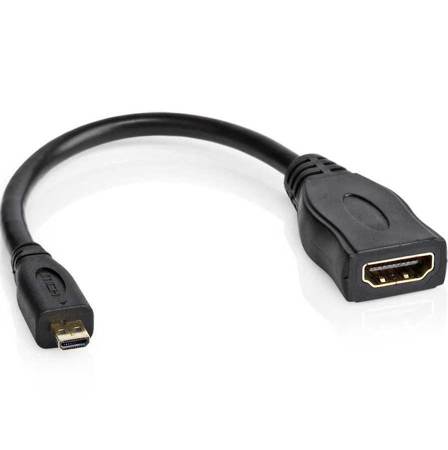 loyaliteit Ongewijzigd smokkel HDMI Micro naar HDMI A kabel - HDMI A naar HDMI D micro Kabel, Aansluiting  1: HDMI A female, Aansluiting 2: HDMI D micro male, 0.20 meter.