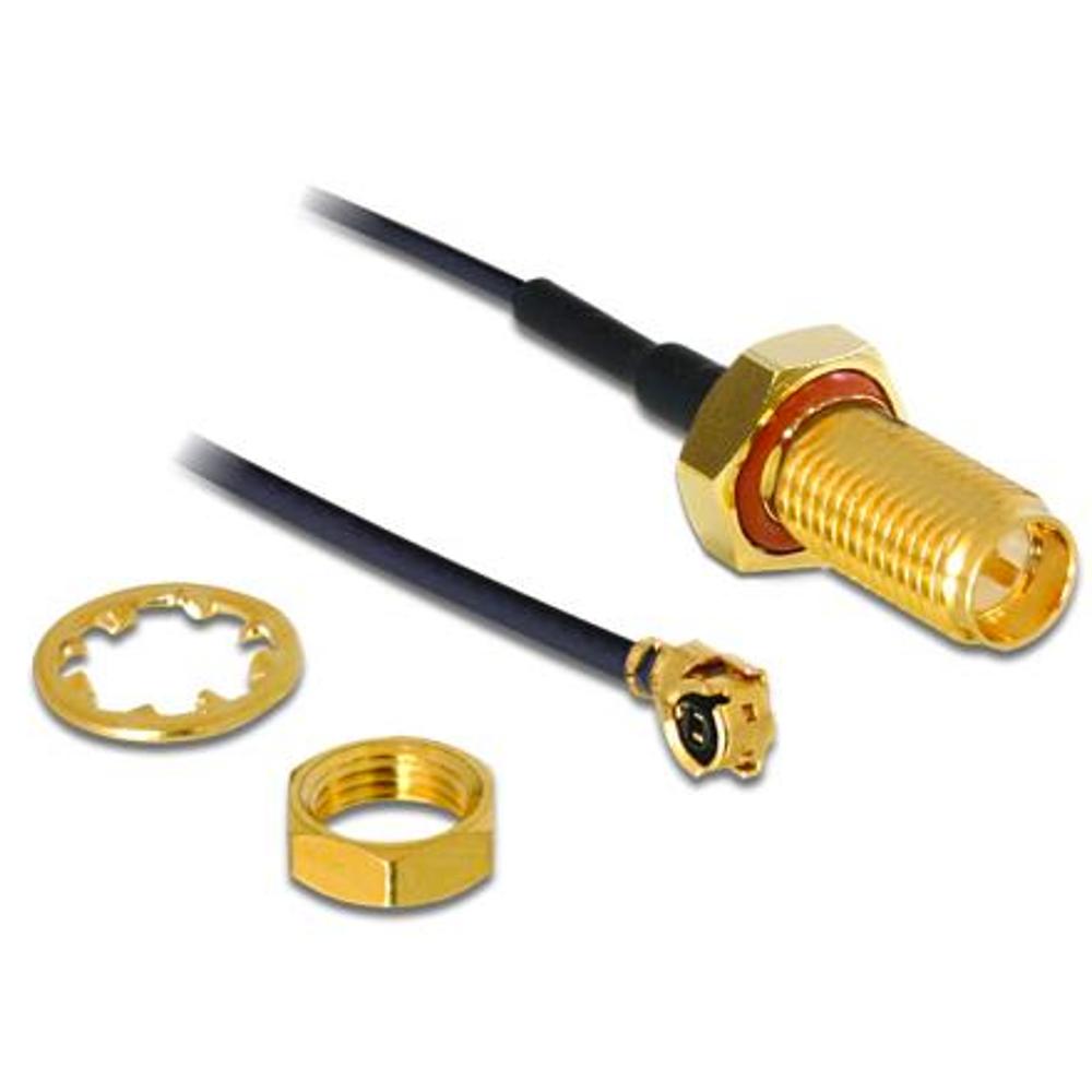 Quality4All Delock Rp Sma Jack Bulkhead Mhfjefl Compatible Plug 200 Mm Splash quality4all kopen in de aanbieding