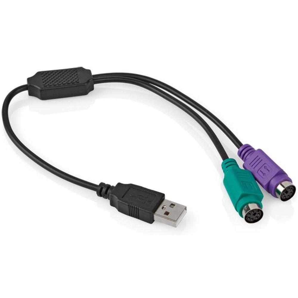 USB naar PS/2 verloopstekker - Zwart - Nedis