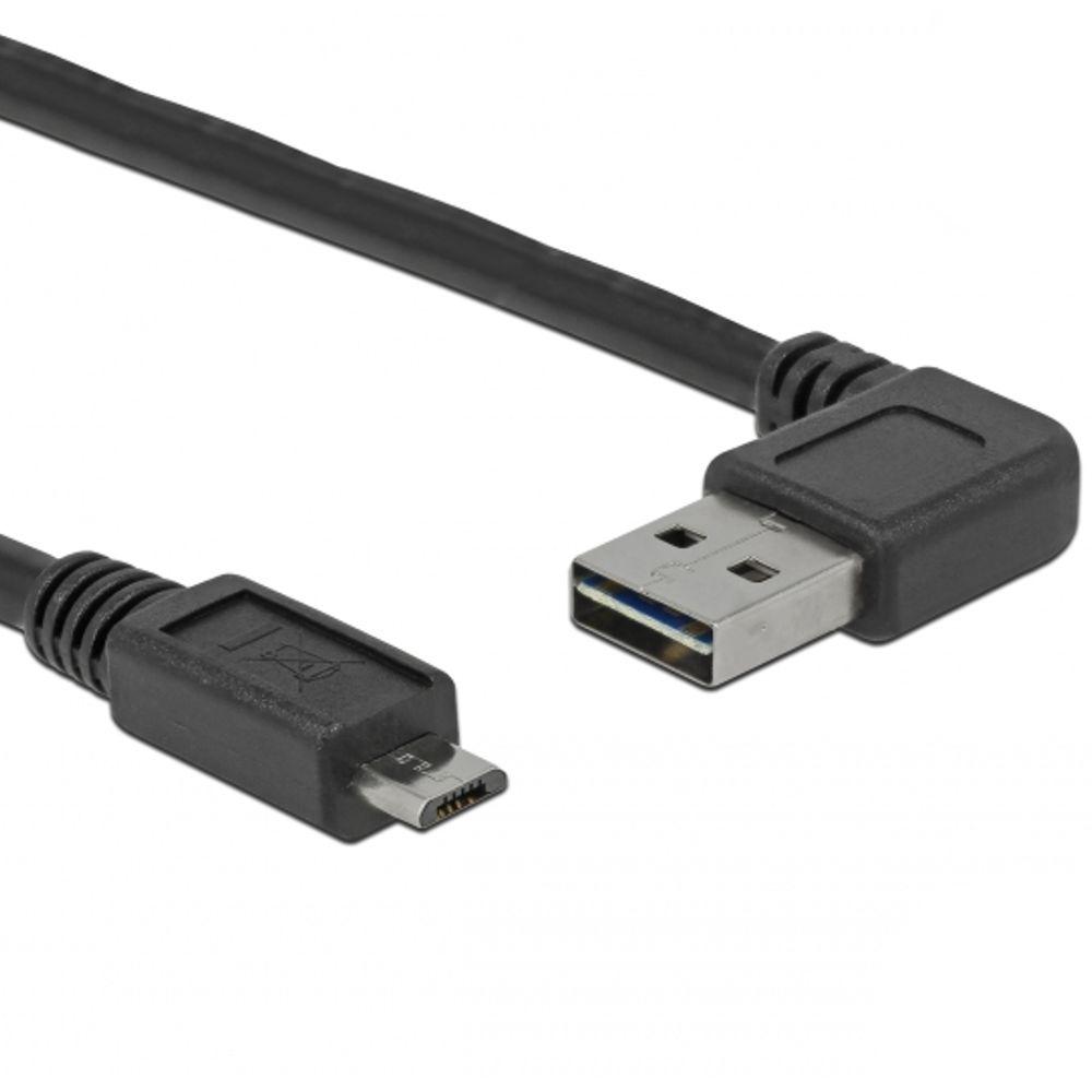 een experiment doen Sicilië Commissie Easy USB Micro Kabel - Versie: 2.0 - High Speed, Extra: USB aansluiting  bruikbaar van 2 kanten, Aansluiting 1: Micro USB male, Aansluiting 2: USB A  male - Haaks, Lengte: 3 meter.