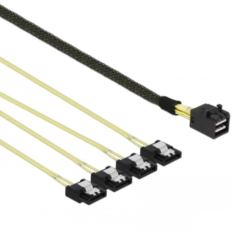 Delock Cable Mini SAS HD x 4 SFF 8643 male > 4 x SATA 7 Pin female 1 m - Delock