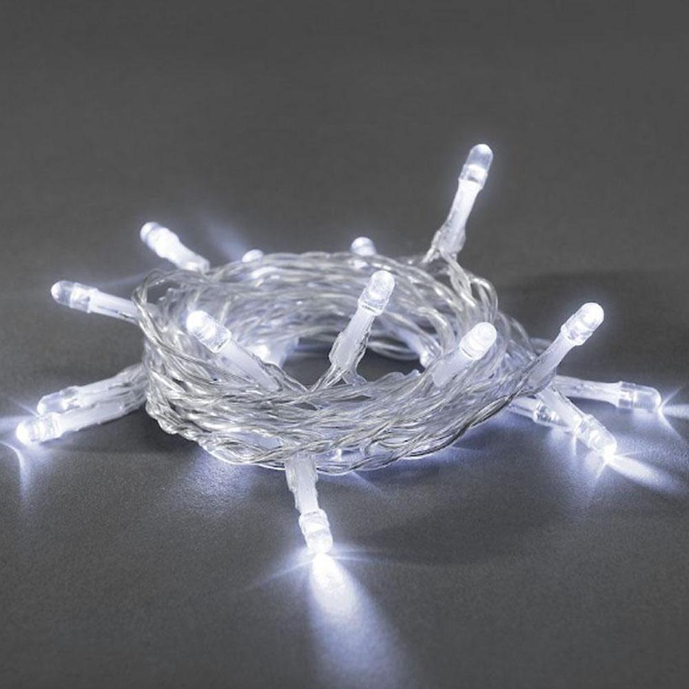 Lichtsnoer - led kerstverlichting binnen - 20 lampjes - 2.85 meter - koud wit - 2x AA
