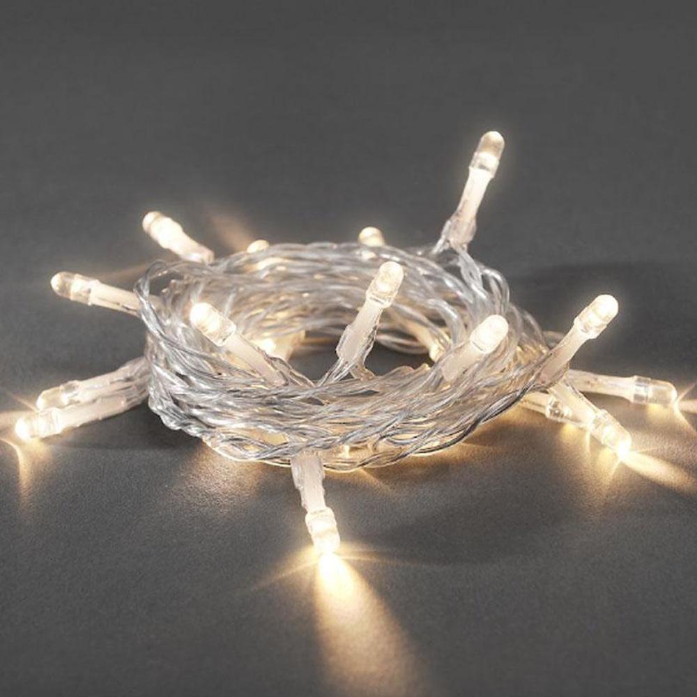 Lichtsnoer - led kerstverlichting binnen - 50 lampjes - 7.35 meter - warm wit - 4x AA