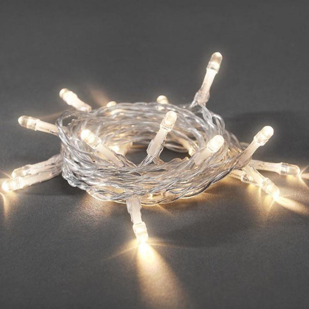 Lichtsnoer - led kerstverlichting binnen - 30 lampjes - 4.85 meter - warm wit - 3x AA