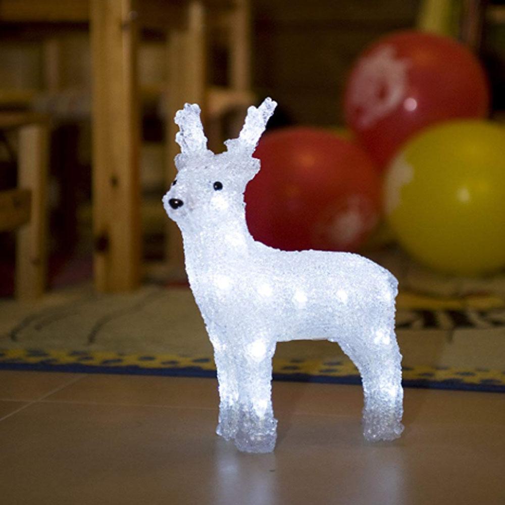 Lights4fun Studley led-rendierfiguur, timer, kerstverlichting voor binnen, kerstfiguur, rendier, decoratie, voor binnen, 55 cm