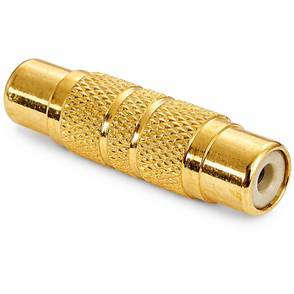 VROUWELIJKE RCA PLUG NAAR VROUWELIJKE RCA PLUG - VERGULD