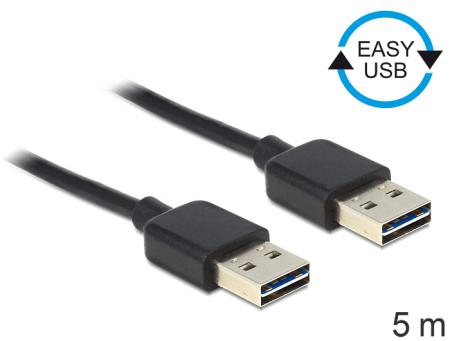 Delock Kabel EASY-USB 2.0-A mannelijk > mannelijk 5 m