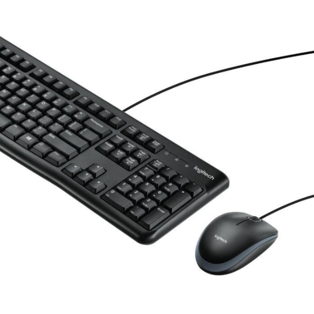 Peave aankleden auditie Bedraad toetsenbord met muis - Logitech - Merk: Logitech MK120, Indeling:  QWERTY - Rubberdome over membrane, Aansluiting: Bedraad USB, Extra:  Morsbestendig, Kabellengte: 1.5m.