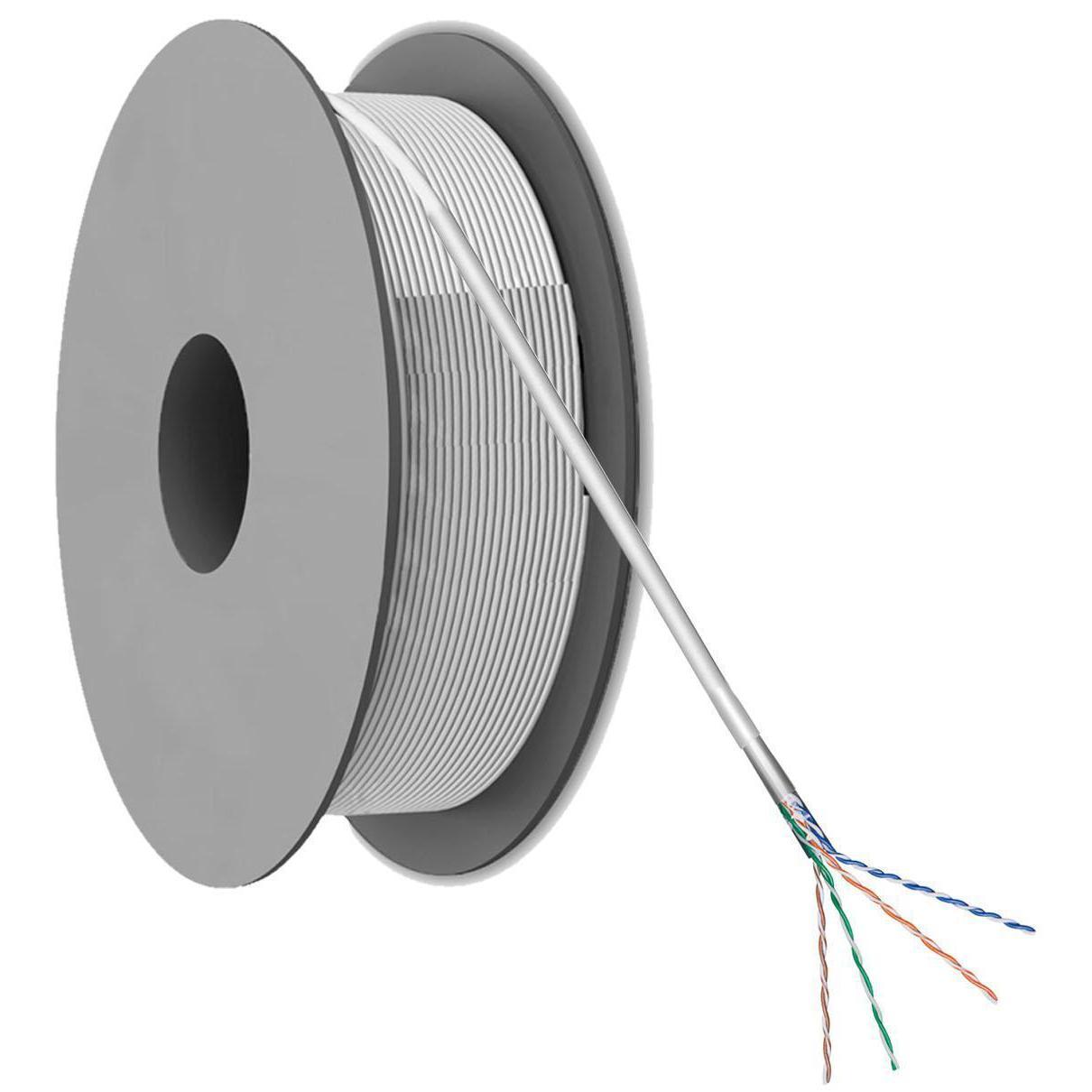 CAT.6 NETWERK KABEL per rol Type: UTP kabel, Eenheid: Rol van meter, Kern: Vaste kern, Kleur kabel: grijs.